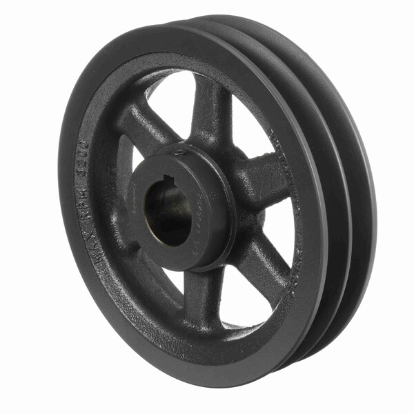 2 Groove Cast Iron Fhp - Finished Bore Sheave, 2BK80X 1 3/8